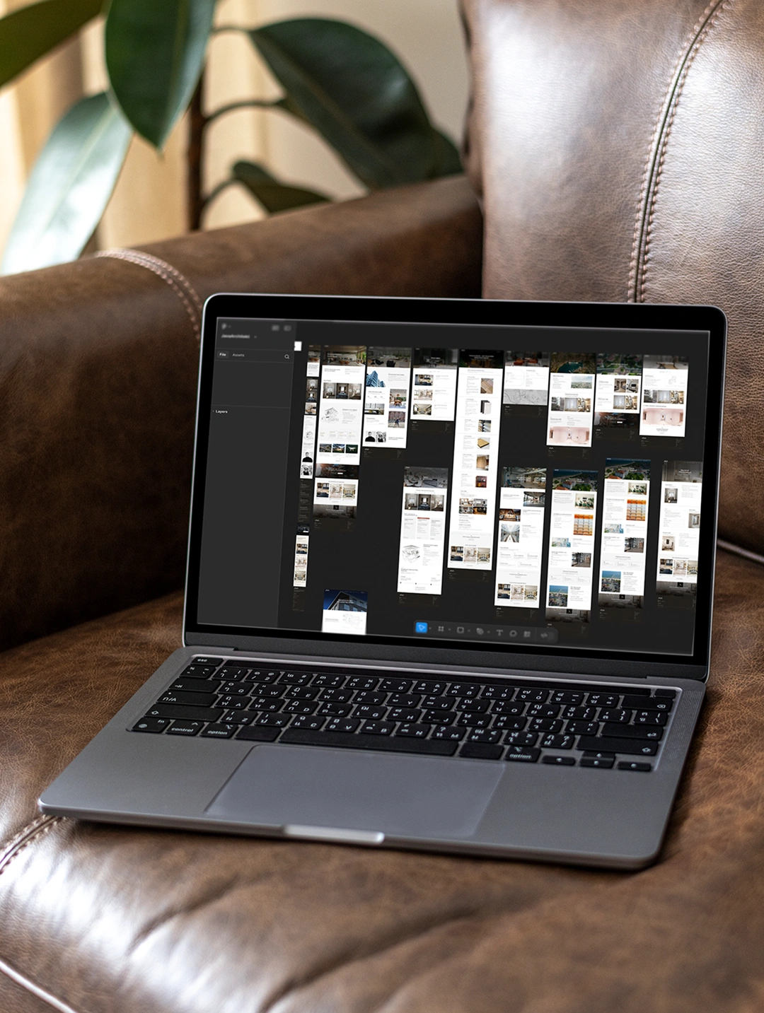 Close-up of a custom website interface designed by Aporia